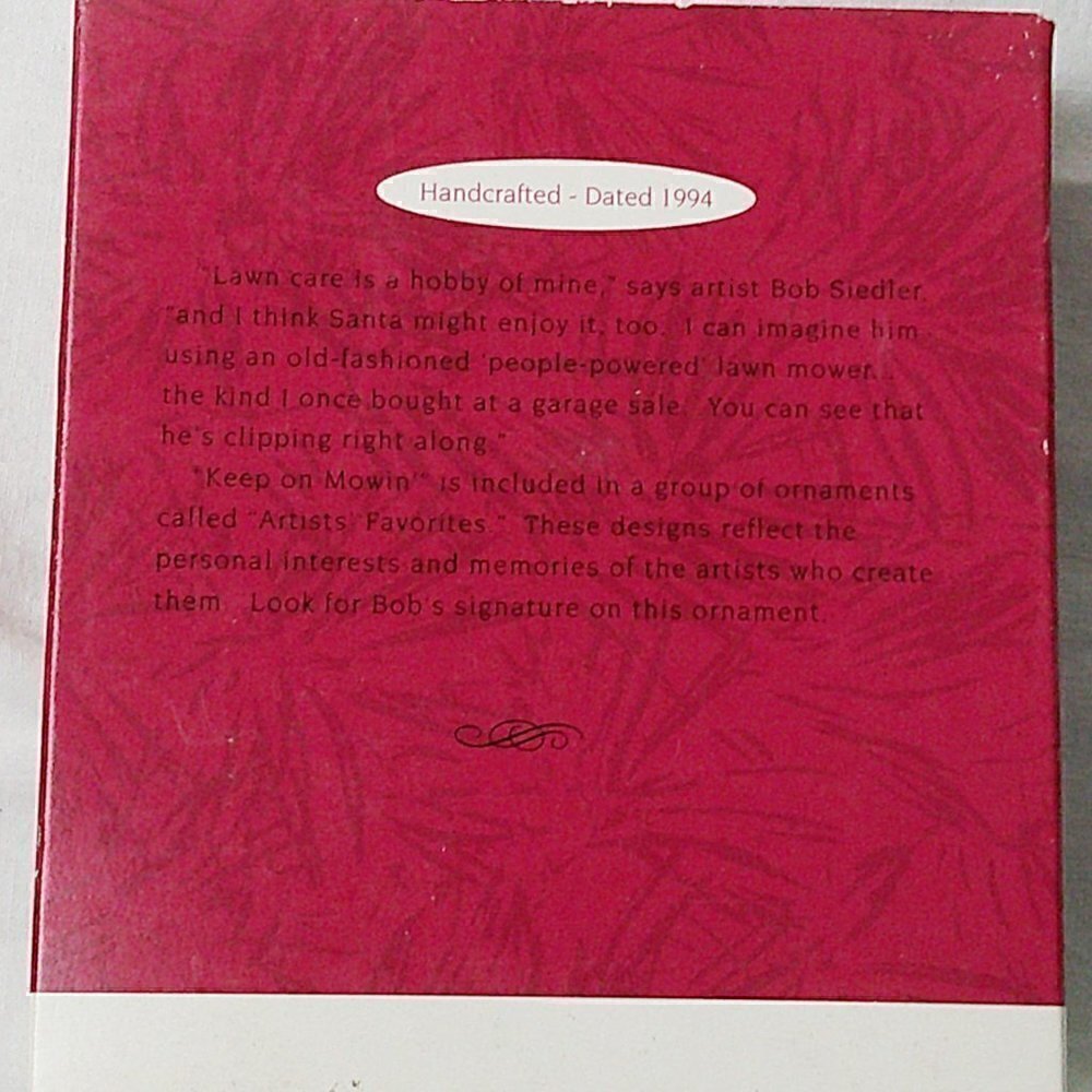 Hallmark Keepsake Ornament - Keep on Mowin - 1994 - Picture 3 of 5